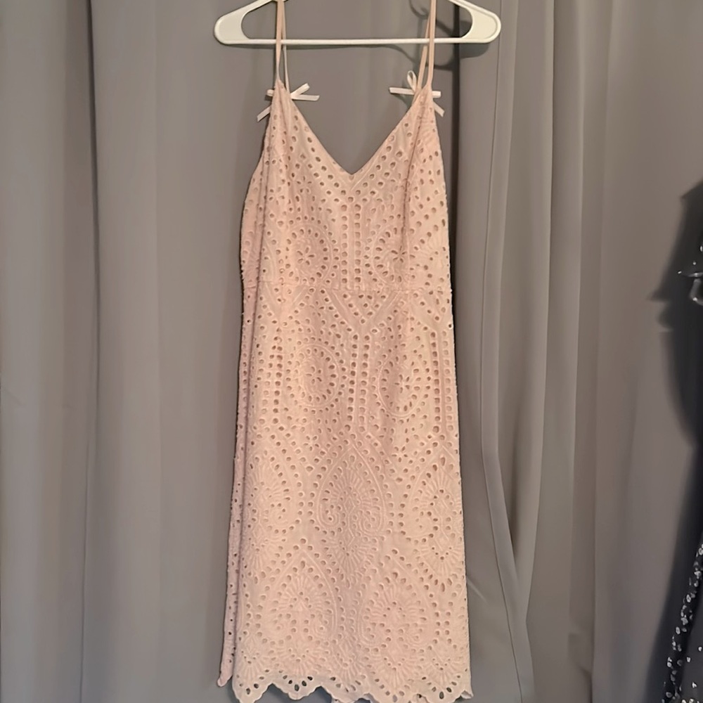 Sugar lips L pink eyelet spring/summer dress. Lined